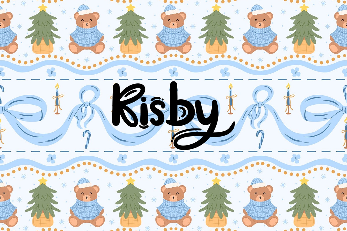 Christmas Bear Stripe Pattern, a Pattern Graphic by KisbyArt (Photo 1 of 3)