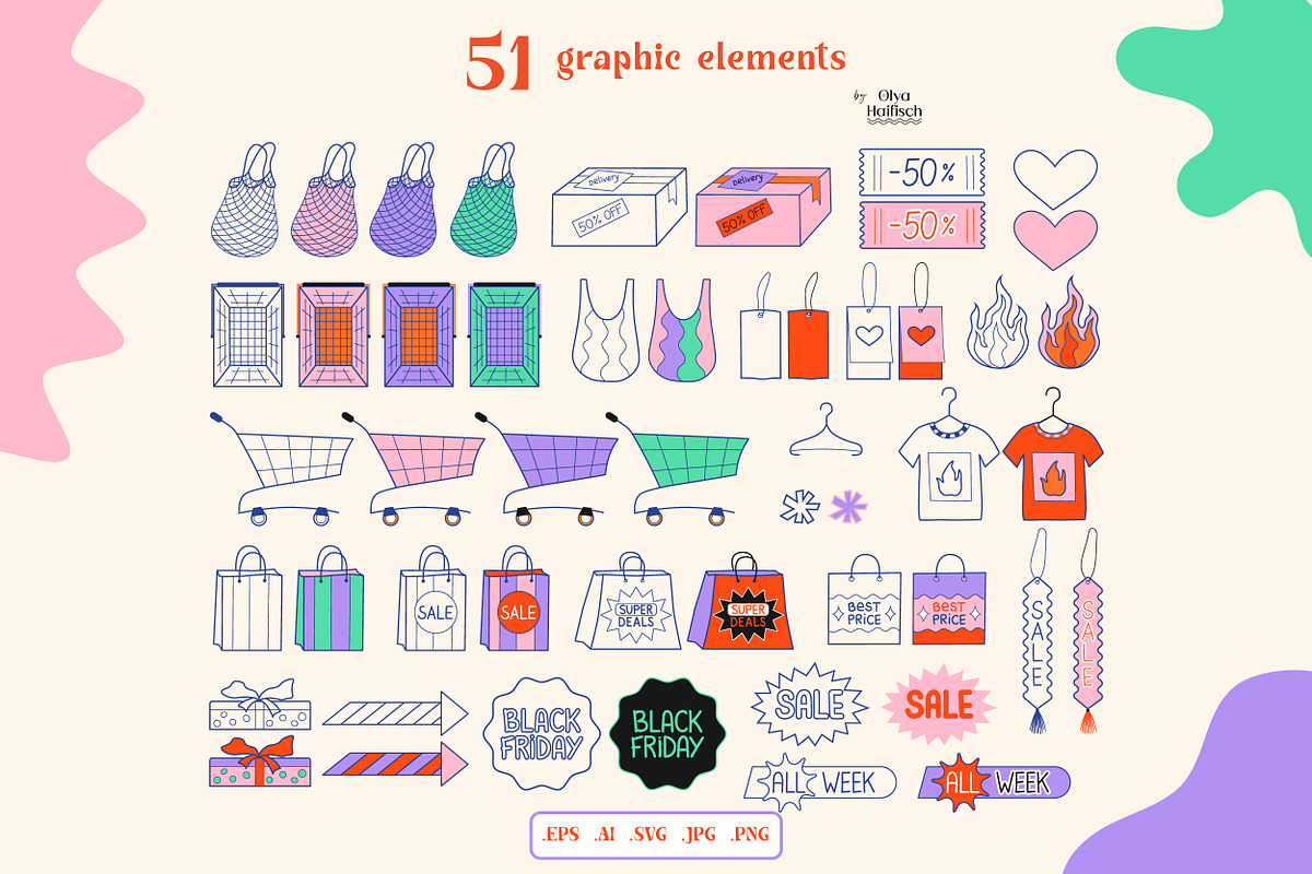 Sale Season Graphics & Patterns, an Object Graphic by Olya Haifisch (Photo 3 of 16)