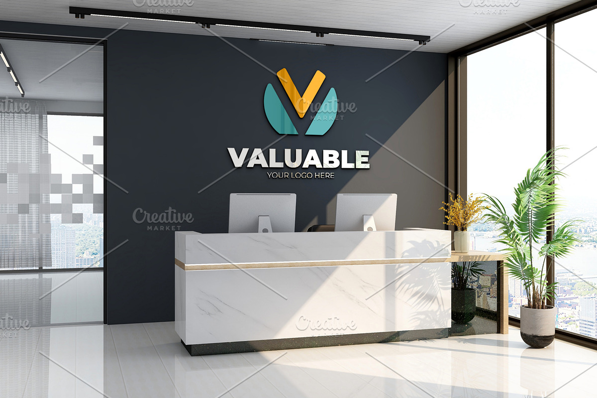 PSD Reception Room Logo Mockup, a Product Mockup by Ayy (Photo 5 of 11)
