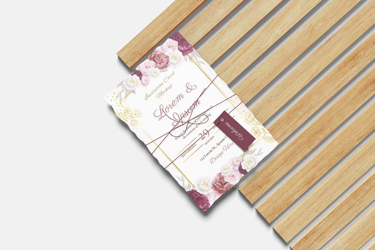 Invitation Card Mockup for Branding, an Advertising Mockup by Indah (Photo 3 of 6)