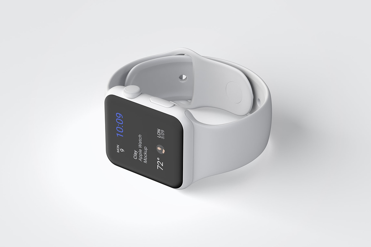 Clay Apple Watch Mockups Pack 01, a Wearable Device Mockup by Mockups by Carlos Viloria (Photo 5 of 25)