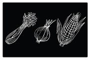 Silhouettes of different vegetables, a Food Illustration by risovanya (Thumbnail 2 of 3)