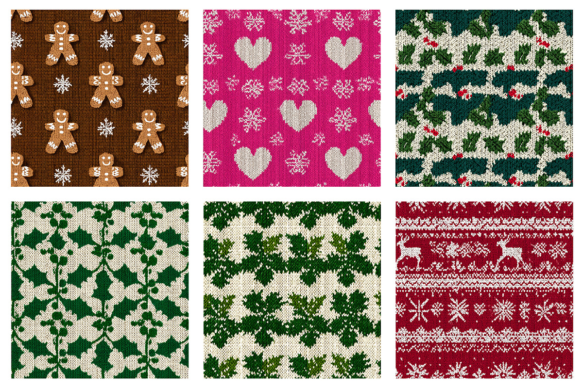 Christmas Knitted Digital Paper, a Texture Illustration by Dream Creation (Photo 4 of 4)