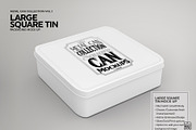 Large Square Tin Packaging Mockup, a Cups & Container Mockup by INCDesign (Thumbnail 2 of 5)