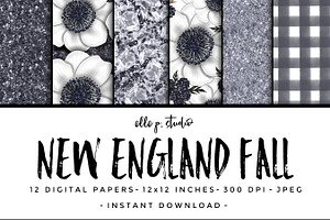 New England Fall Paper Patterns