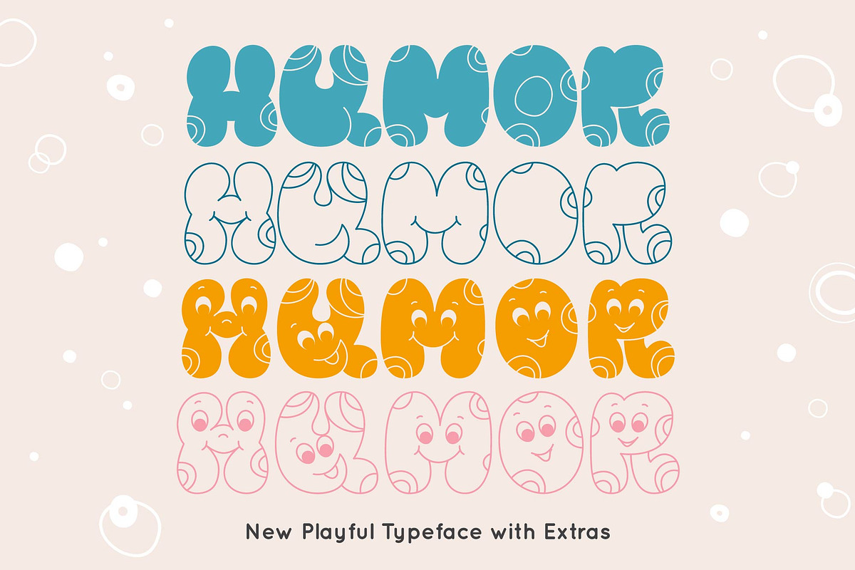 HUMOR playful font family, a Script Font by Anna Zakharchenko (Photo 1 of 21)