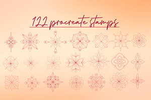 120 Procreate Fine Line Ornaments