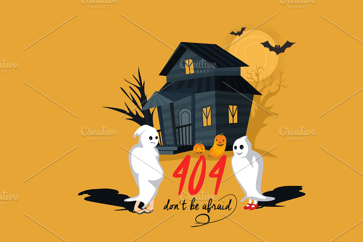 Halloween 404 Error Page, a Landing Page Template by land art