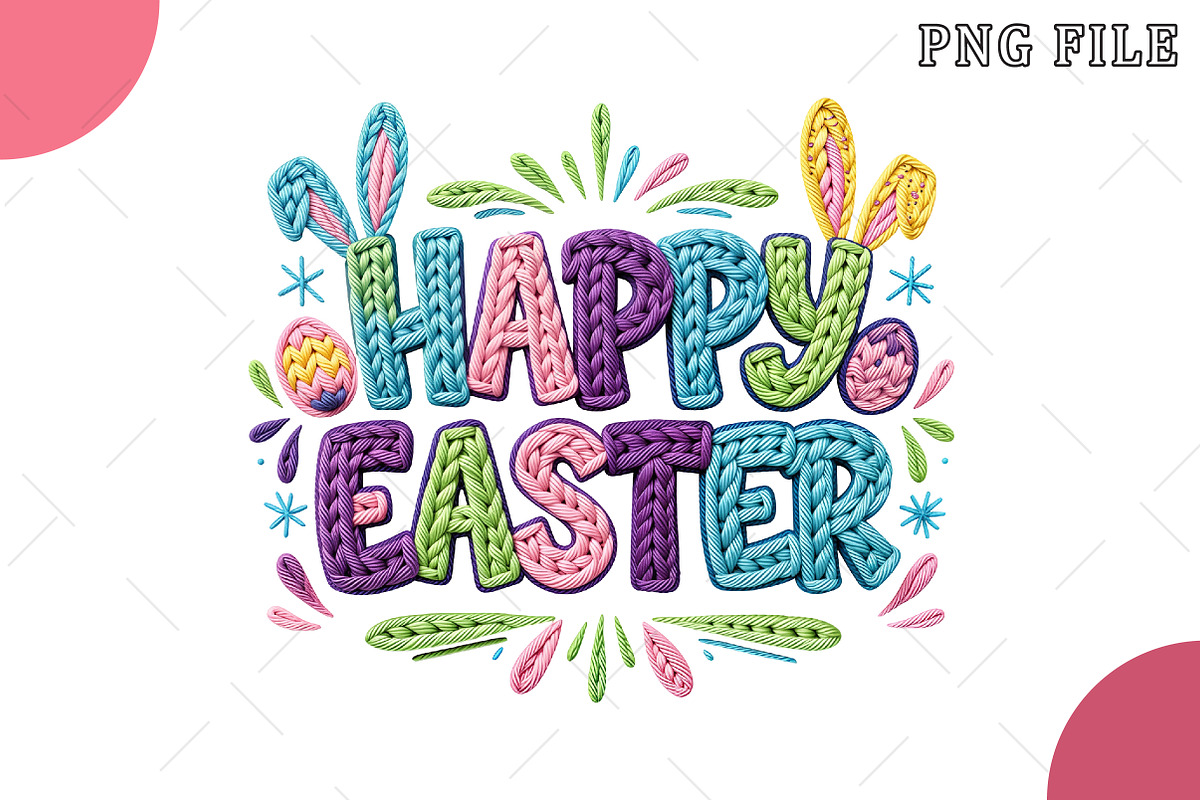 Faux Yarn Happy Easter Png, an Illustration by OK Design (Photo 1 of 6)