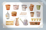 Gardening Tools Clipart, a Decorative Illustration by Julia M. Watercolor (Thumbnail 2 of 11)
