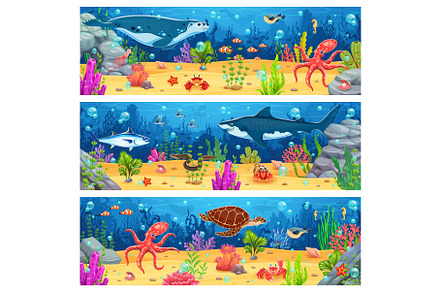 Cartoon underwater landscape