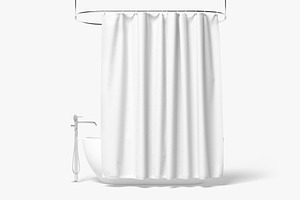 Closed Shower Curtain 3D Model