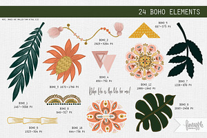 Boho Tropical Clipart