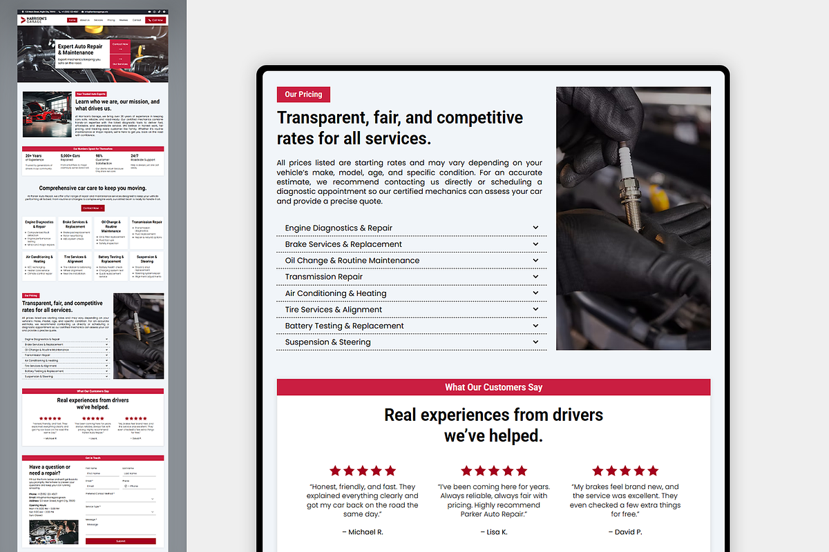 Car Repair Wix Studio Website preview 5