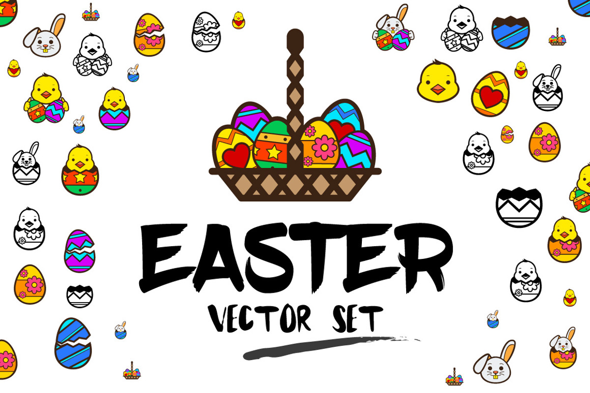 Easter Vector set, an Illustration by doghead