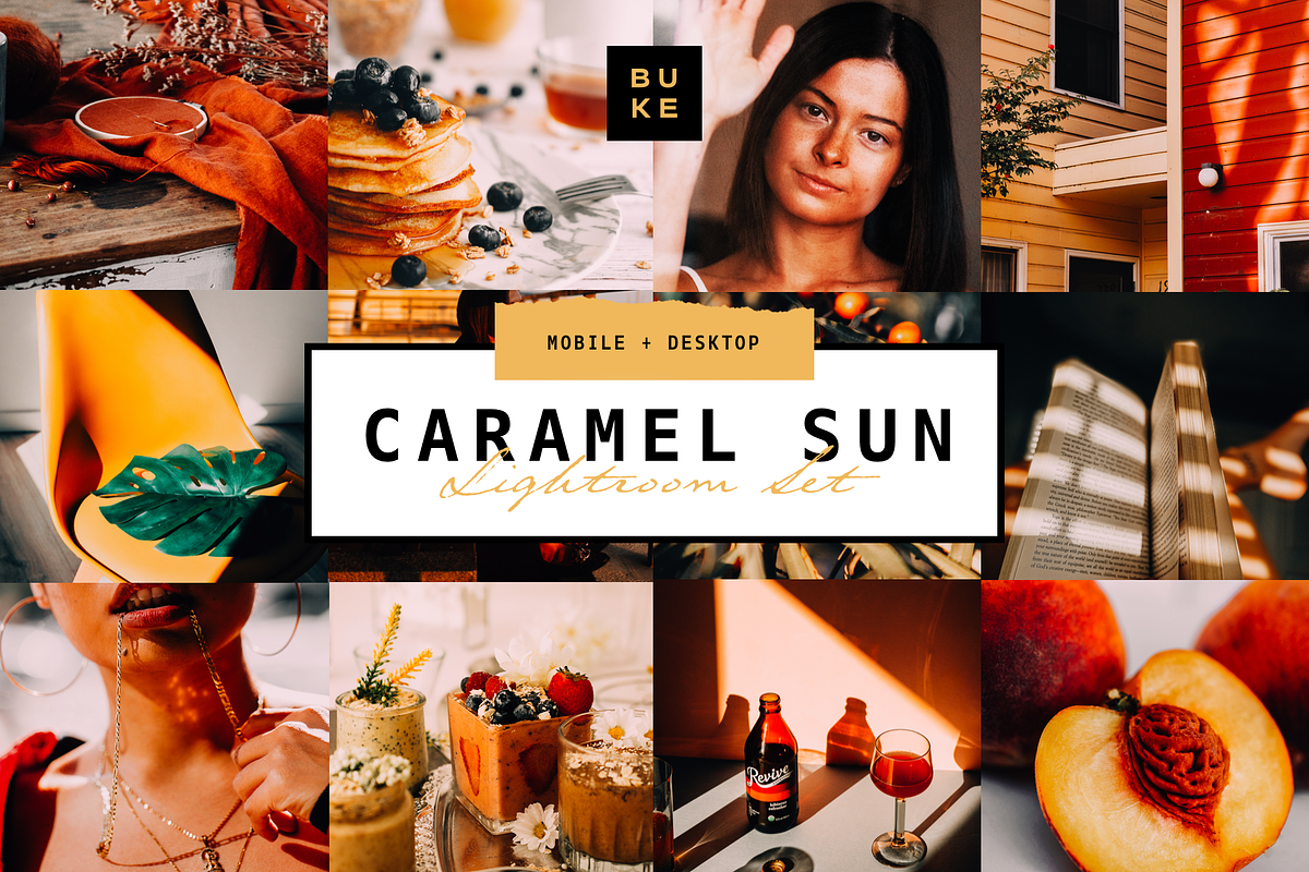 3 Caramel Sun Lightroom Presets Pack, a Preset Add-On by SHOOM HOUSE (Photo 1 of 9)