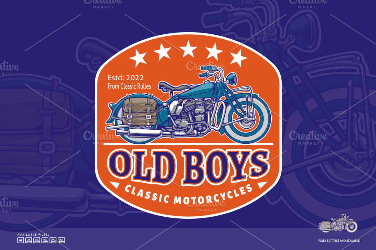 Vintage Motorcycle Logo, a Branding & Logo Template by Kongstones_std (Photo 1 of 6)