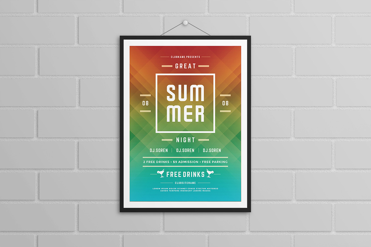 Summer beach party flyer template, a Flyer Template by Vasya Kobelev (Photo 2 of 4)