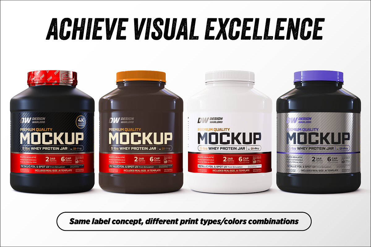 5lb Whey Protein Jar Mockup D1-Pro, a Packaging Mockup by Design Warlord (Photo 9 of 16)