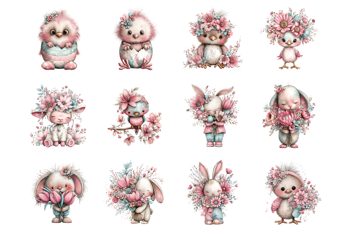 Whimsical spring clipart, an Illustration by SinaCreation (Photo 2 of 11)