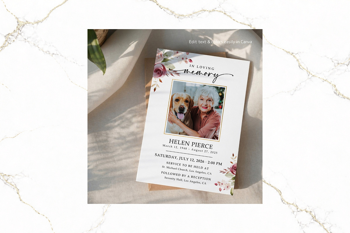 Funeral Invitation Canva FR008, an Invitation Template by TyphoonStudio (Photo 5 of 7)