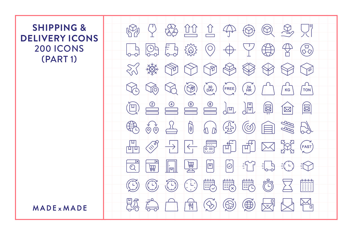 Shipping & Delivery Line Icons, an Outline Icon by Made by Made (Photo 6 of 10)
