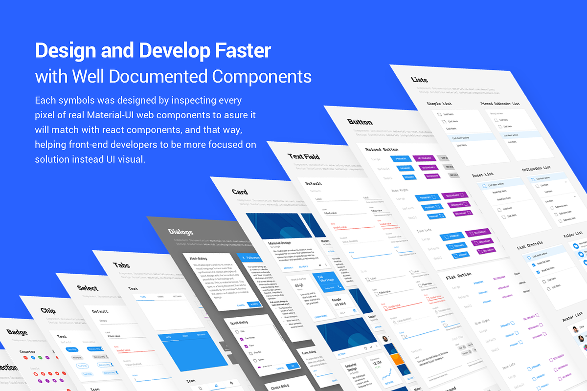 Material Design UI Kit for SketchApp preview 2