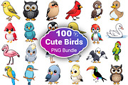 Cute Bird Clipart, an Animal Illustration by Forhadx5 (Thumbnail 1 of 11)