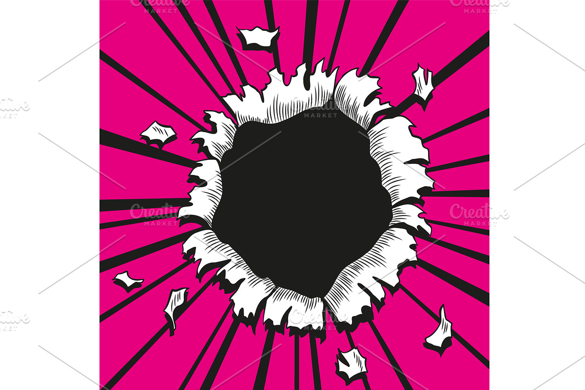 Comic book hole. Vector paper, an Illustration by Things for designers