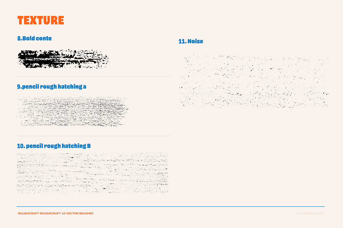 Rough Craft 11 VECTOR Brushes, a Brush Add-On by Studio Mei Design (Photo 3 of 13)