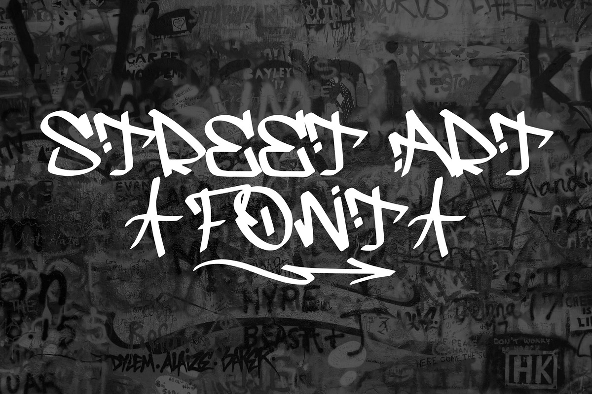 Graffiti font / street art font., a Handwritten Font by Nomber_86 (Photo 1 of 3)
