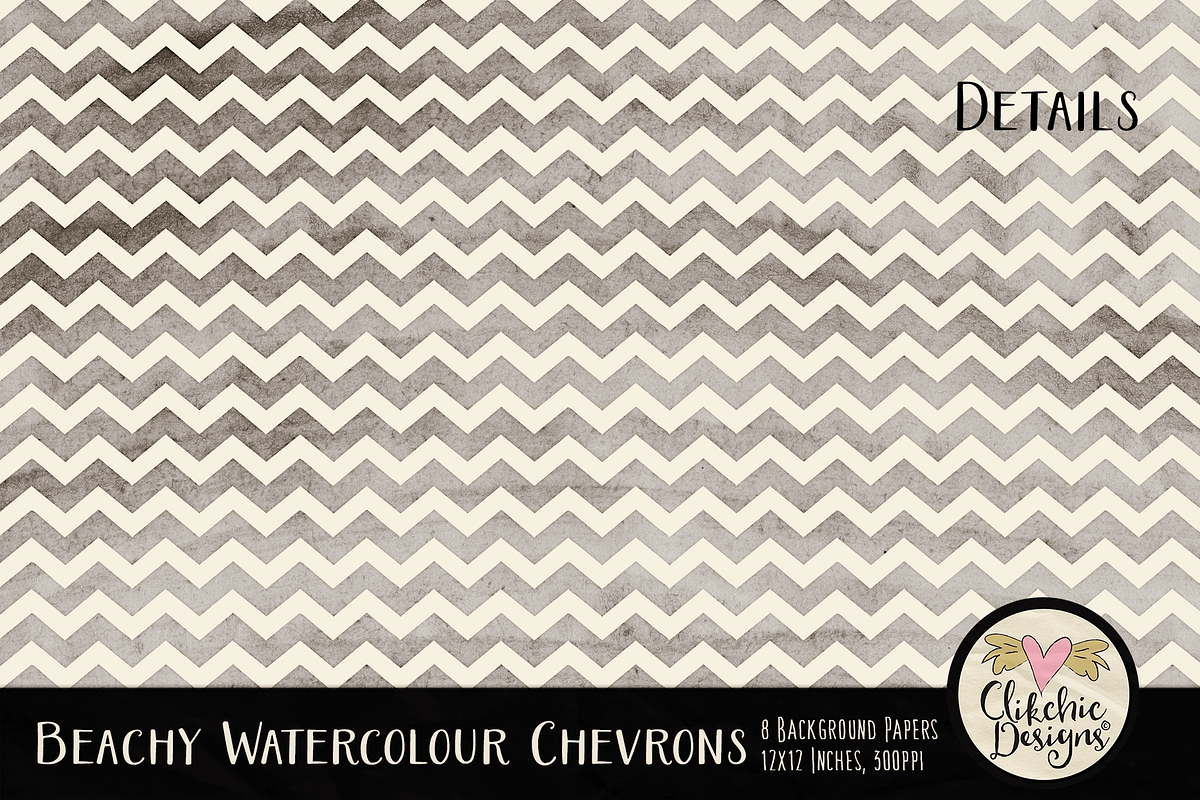 Beachy Watercolor Chevron Textures preview 4
