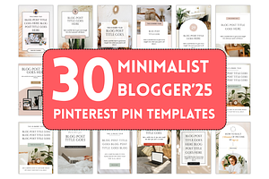30 Pinterest Minimalist Blogger, a Social Media Template by wekreatif