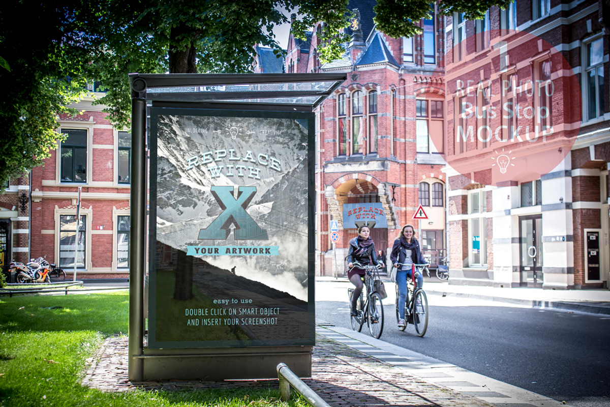 Bus Stop Mockup, an Advertising Mockup by Fresh Design Elements (Photo 3 of 4)