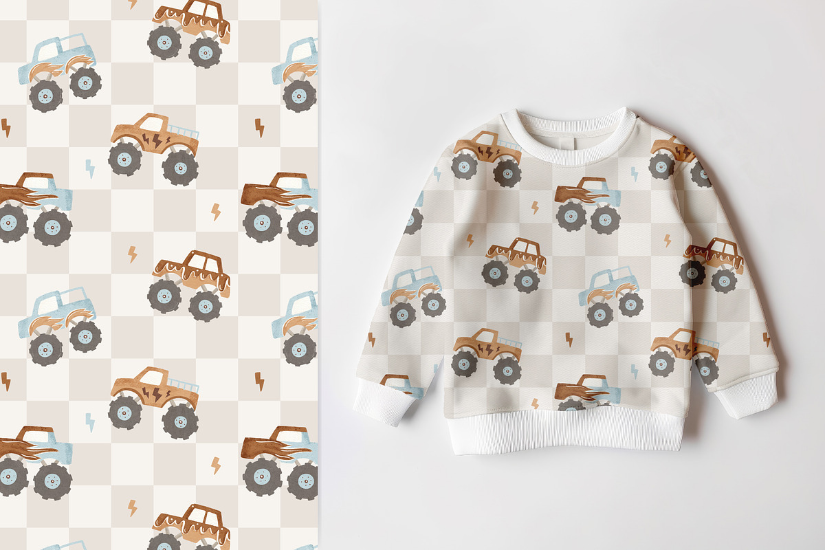 Monster trucks, a Pattern Graphic by Olena Kuznietsova (Photo 7 of 11)