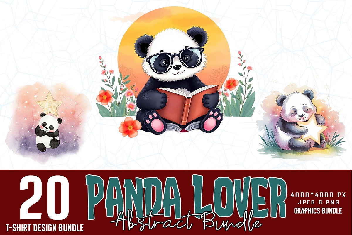 Cute Panda T-shirt Design Bundle, an Illustration by Sofia's Fashion (Photo 1 of 3)