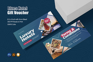 Blues Hotel Gift Voucher, a Print Template by Esensifiksi.studio