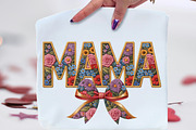Floral Mama Bow PNG, an Illustration by CraftArtStudio (Thumbnail 1 of 4)