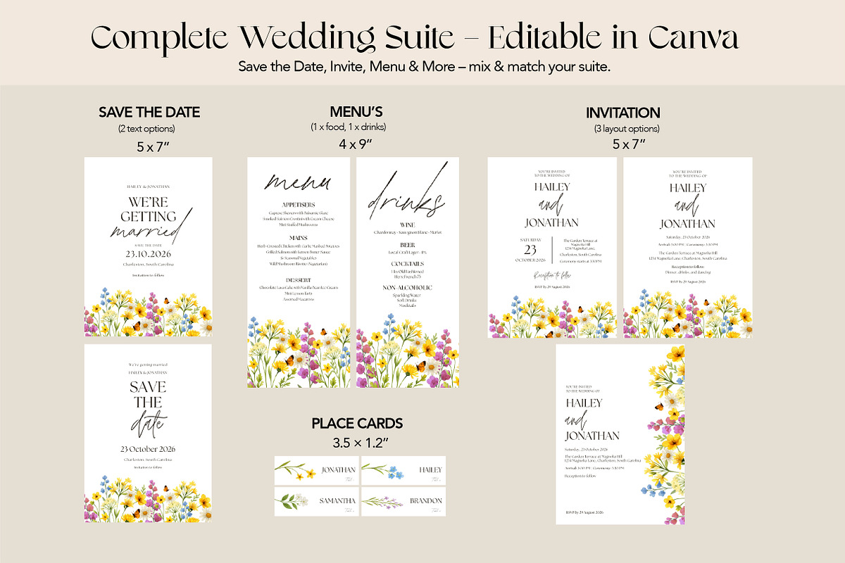 Wildflower Wedding Templates preview 3