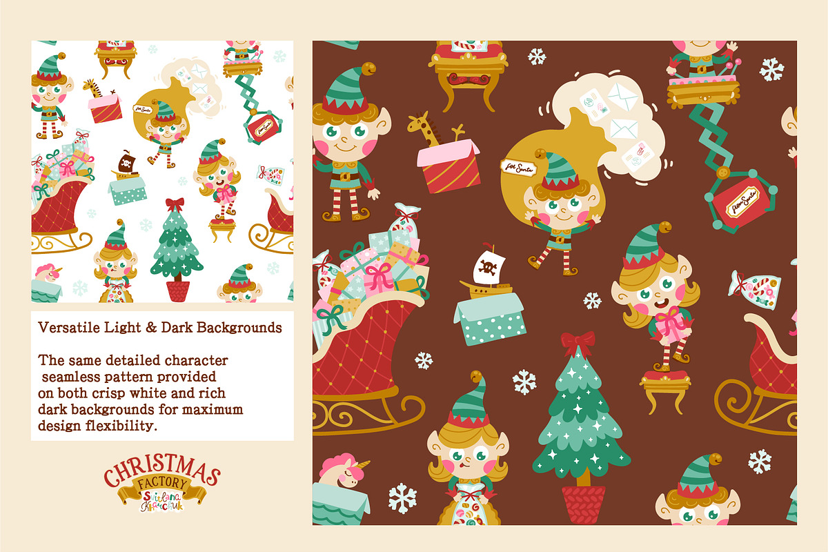 Christmas Elf Factory Vector Kit, a Seasonal Illustration by Svitlana Kharchuk (Photo 8 of 13)