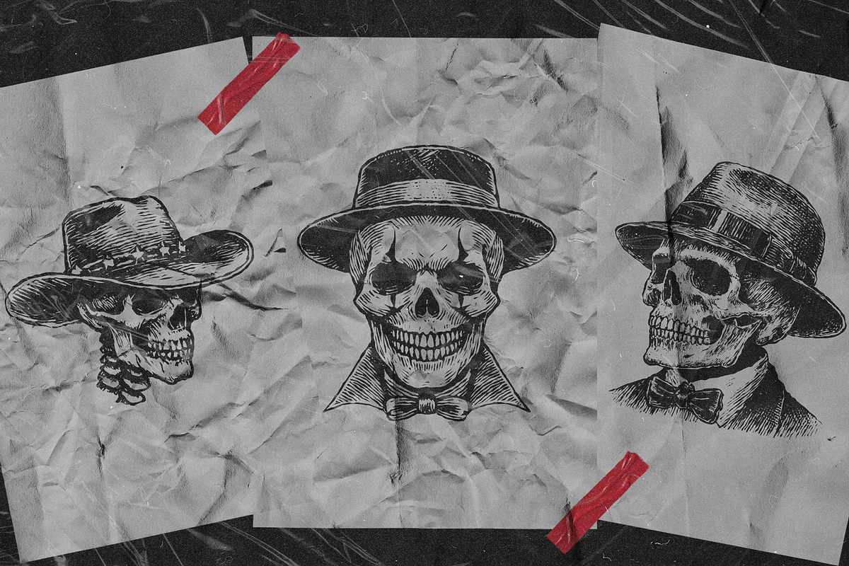 Skullworks - 15 Skulls Pack, an Illustration by elliazidi.designs (Photo 3 of 5)
