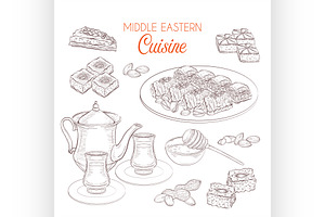 Arabic Food. Middle Eastern sweets a