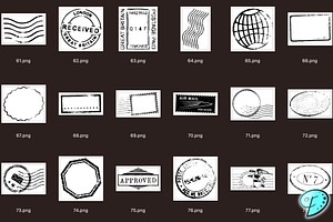 100 Postmark Stamps SVG PNG Bundle