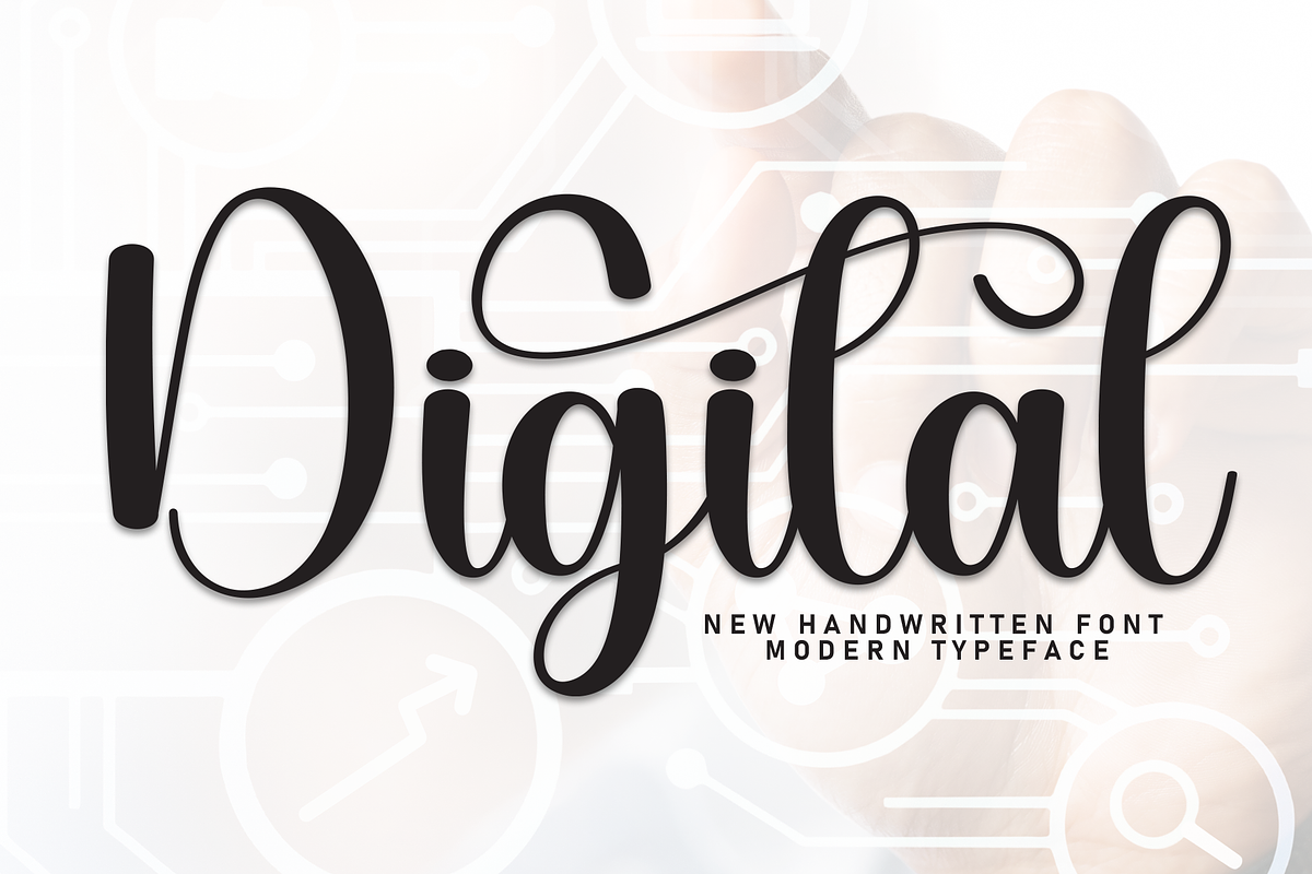 Digital | Script Font, a Handwritten Font by Scratchones (Photo 1 of 8)