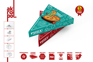 Pizza Slice Box Packaging Mockup