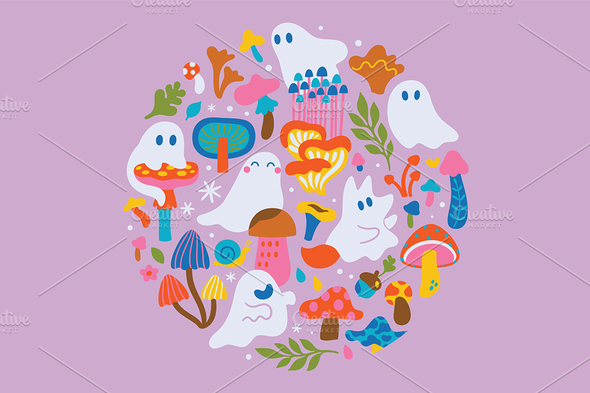 Ghosts in the Mushroom Woods, a Pattern Graphic by PenguinHouse (Photo 10 of 11)