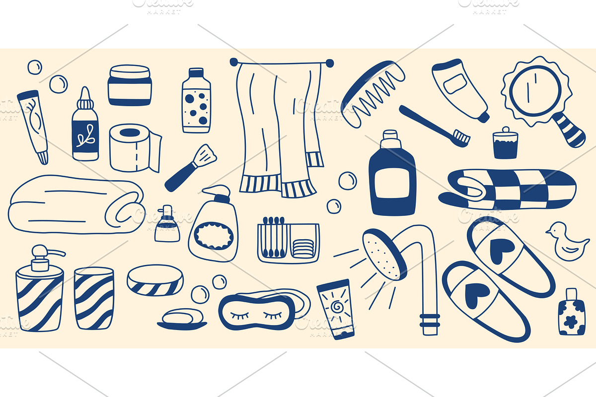 Set of hand-drawn accessories for, an Object Illustration by Tati_Kli