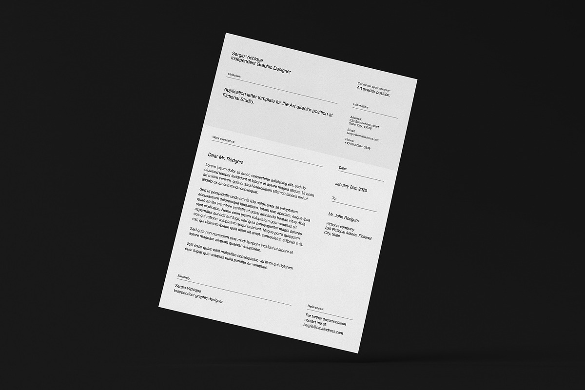 Minimal CV, letterhead & card bundle, a Resume Template by Srg® (Photo 4 of 14)