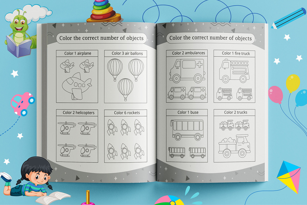 Kindergarten Math Activity Worksheet, a Print Template by Book2bees (Photo 15 of 23)