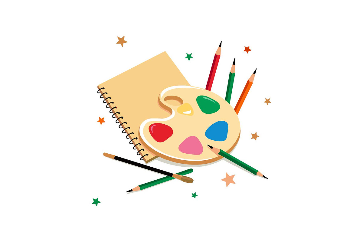 Globe & Art Tools Clipart Set, an Object Graphic by yasushie (Photo 4 of 16)